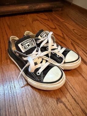 Converse Kids Black and White Low Top Sneakers